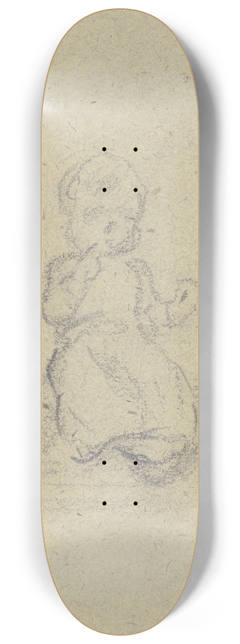 Jakob Frchtegott Dielmann - Kleines Kindchen sitzend und essend, es scheint in der Hand einen Apfel zu halten, die andere hat es an den Mund gefhrt 8.25 inch art skate deck