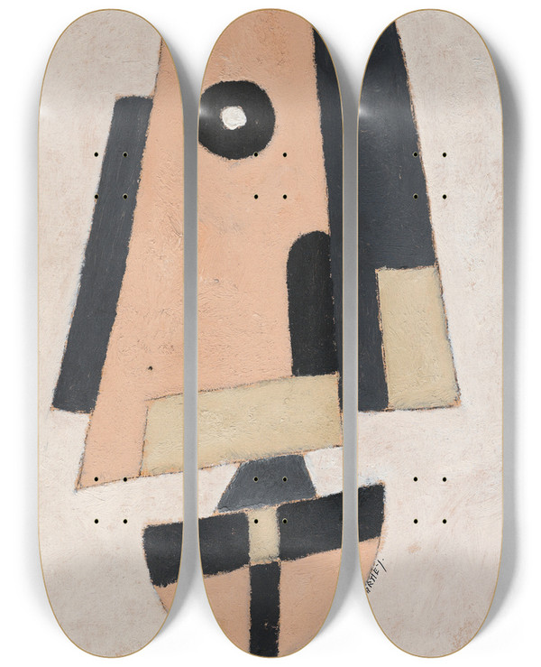 Triptych art skateboard deck of Marsden Hartley Movement Bermuda by Marsden Hartley (1877-1943)