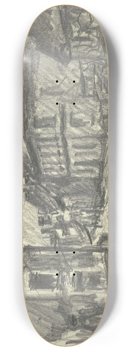 Jakob Nussbaum - Street in Bouconville 8.25 inch art skate deck