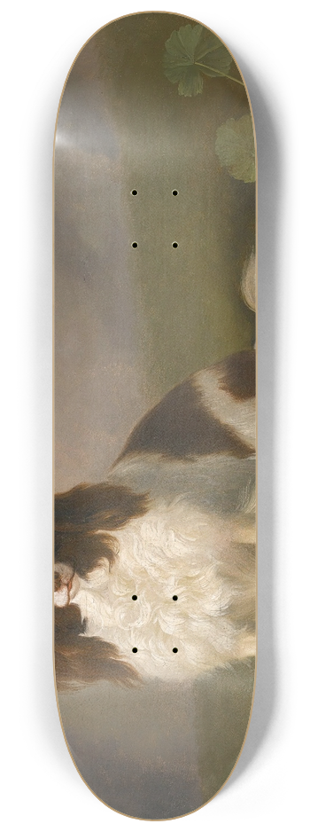 Jakob Philipp Hackert - Portrait Of A King Charles Spaniel In A Landscape 8.25 inch art skate deck