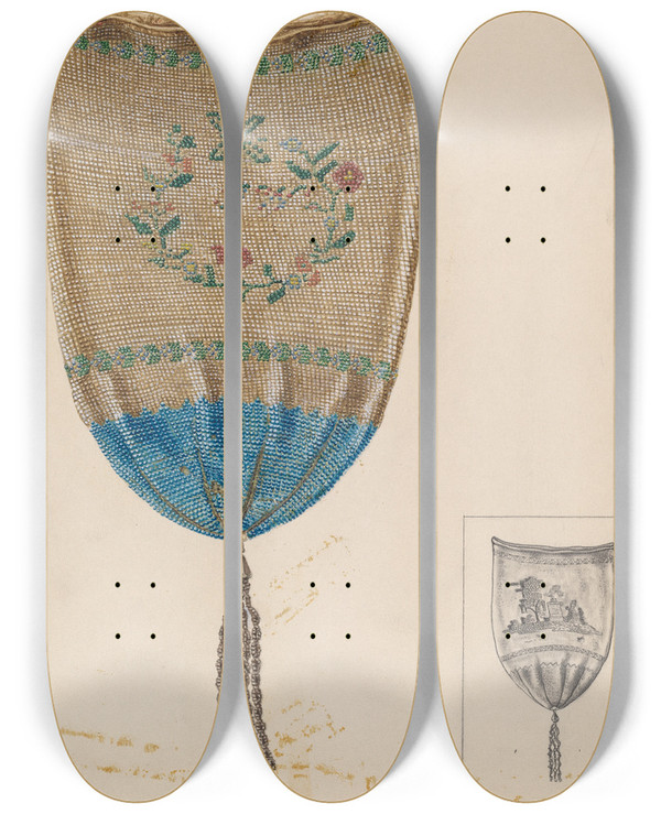 Triptych art skateboard deck of Eugene Bartz Bag by Eugene Bartz