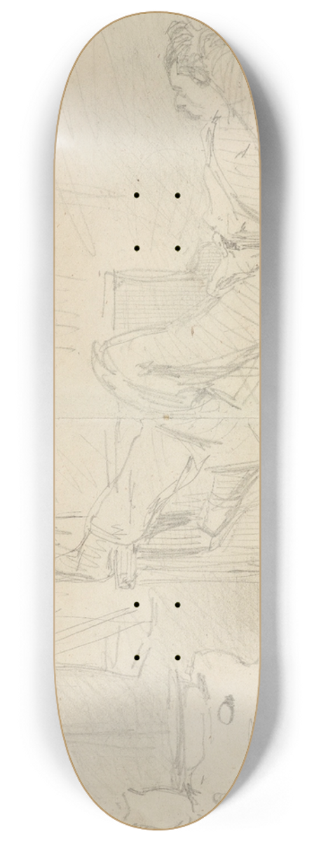 James Abbott McNeill Whistler - Attendant que le linge sche! Cologne 8.25 inch art skate deck