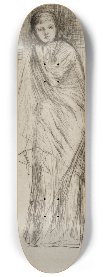 James Abbott McNeill Whistler - Draped Model 8.25 inch art skate deck