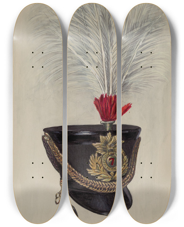 Triptych art skateboard deck of Aaron Fastovsky Field Officers Hat by Aaron Fastovsky