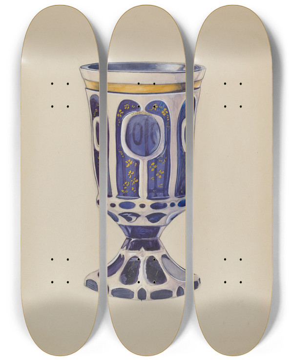 Triptych art skateboard deck of Ralph Atkinson Vase by Ralph Atkinson (20-)
