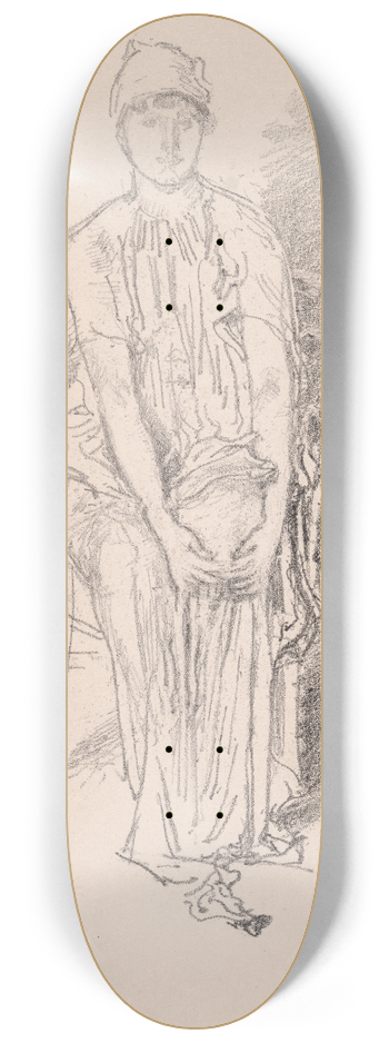 James Abbott McNeill Whistler - Figure Study 8.25 inch art skate deck