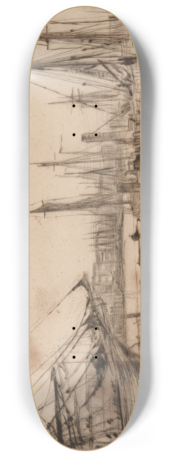 James Abbott McNeill Whistler - From Billingsgate 8.25 inch art skate deck