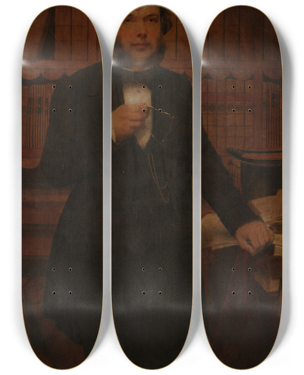 Triptych art skateboard deck of William Page Henry Stevens by William Page (1811-1885)
