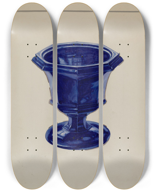 Triptych art skateboard deck of Marcus Moran Compote by Marcus Moran