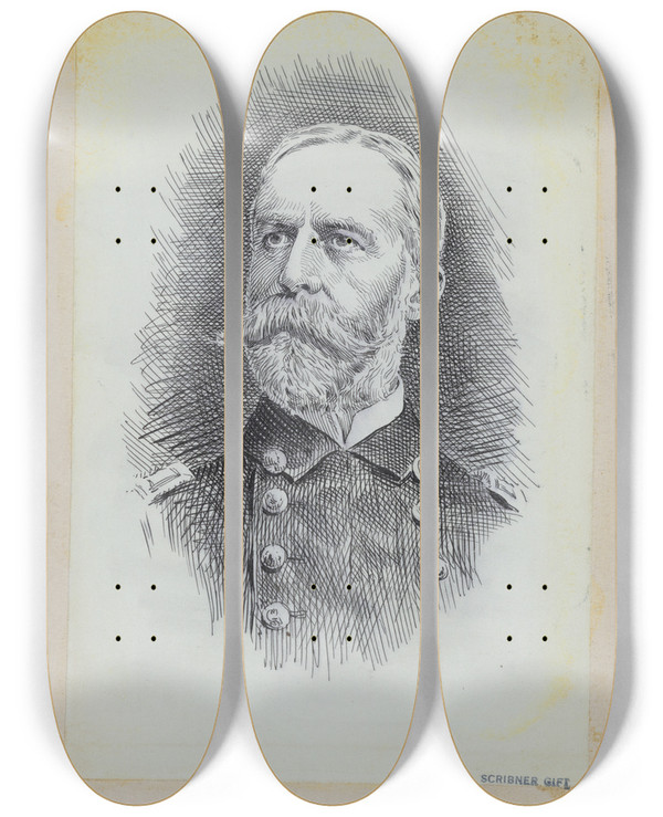 Triptych art skateboard deck of Jacques Reich William Thomas Sampson by Jacques Reich (1852-1923)