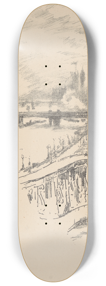 James Abbott McNeill Whistler - Savoy Pigeons 8.25 inch art skate deck