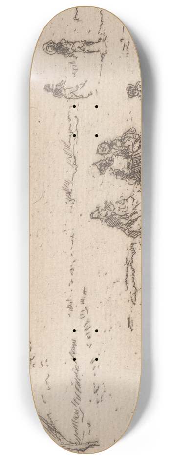 James Abbott McNeill Whistler - Steps, Grays Inn 8.25 inch art skate deck