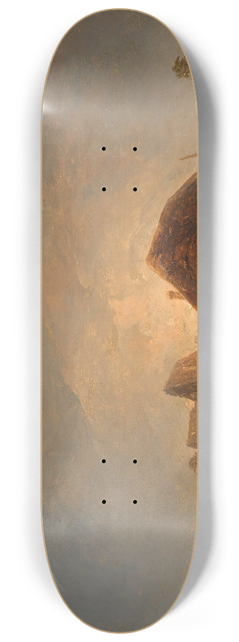 Adalbert Stifter - Westungarische Landschaft mit Htten und aufgehendem Mond 8.25 inch art skate deck