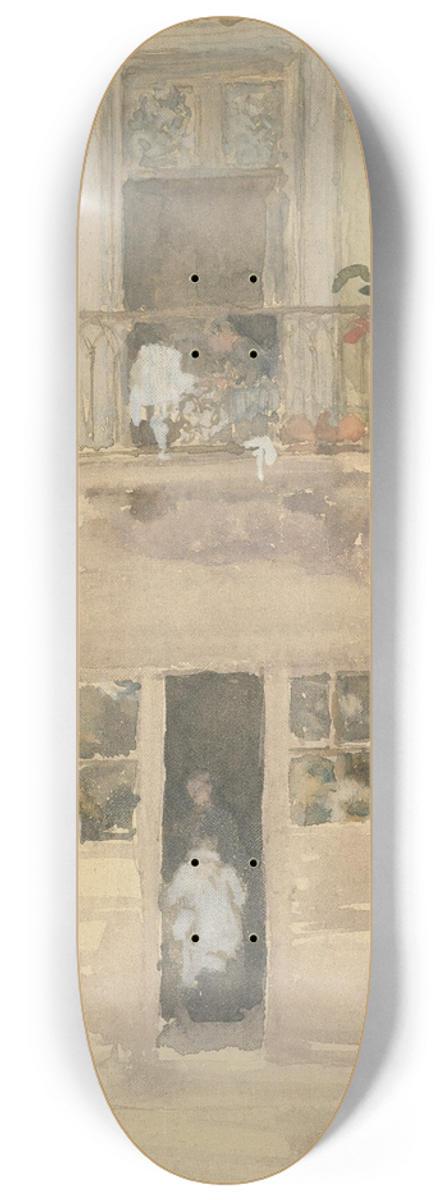 James Abbott McNeill Whistler - The Balcony 8.25 inch art skate deck