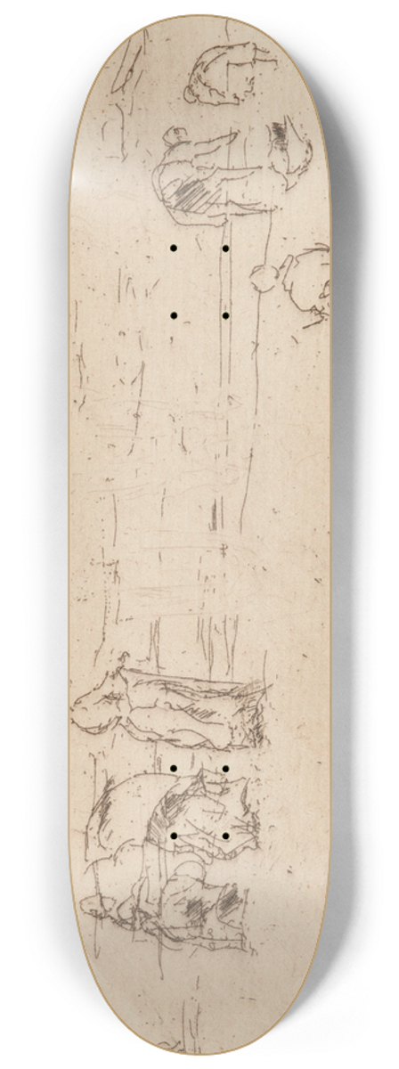 James Abbott McNeill Whistler - The Beach, Ostend 8.25 inch art skate deck