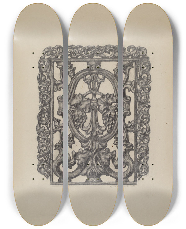 Triptych art skateboard deck of Austin L Davison Window Grille_2 by Austin L Davison