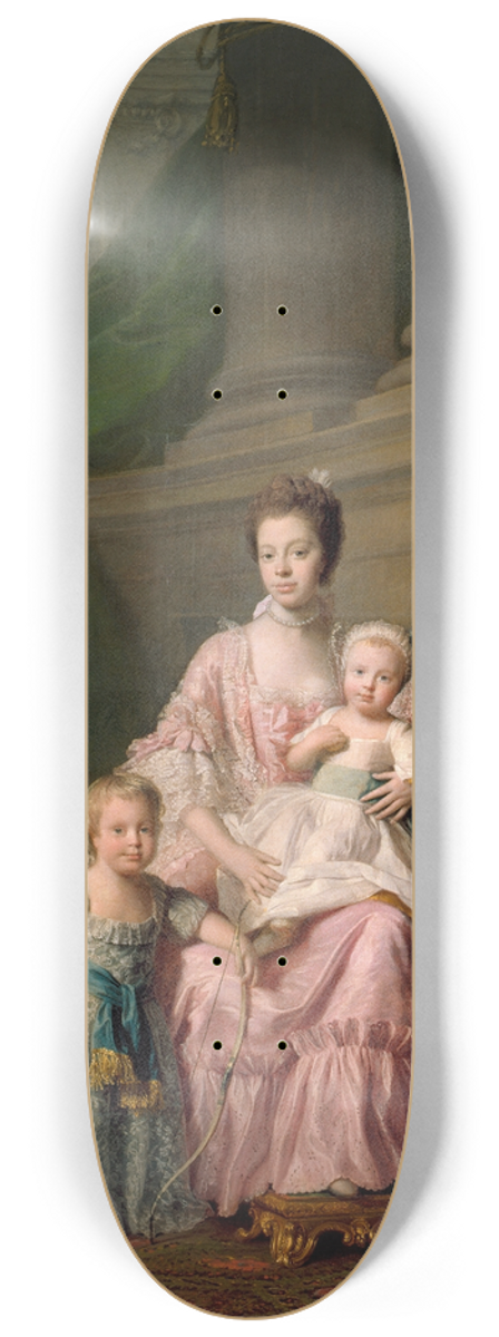 Allan Ramsay - Queen Charlotte, with her Two Eldest Sons 8.25 inch art skate deck