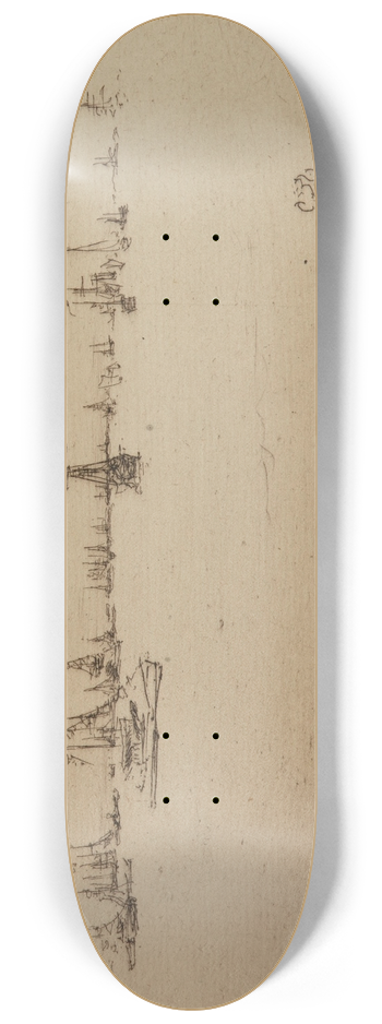 James Abbott McNeill Whistler - The Turret Ship 8.25 inch art skate deck