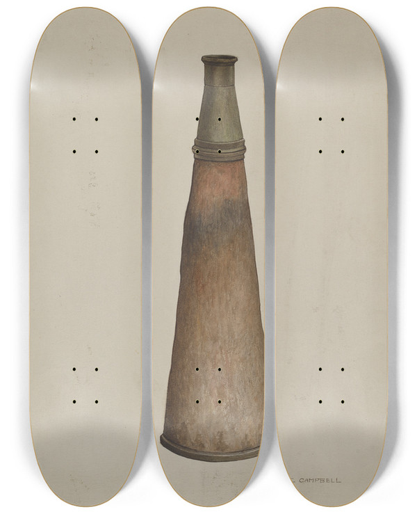 Triptych art skateboard deck of Rose Campbellgerke Nozzle by Rose Campbell Gerke (1882)