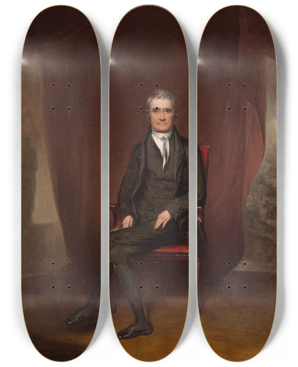 Triptych art skateboard deck of William James Hubard John Marshall by William James Hubard