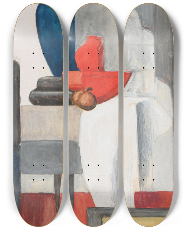 Triptych art skateboard deck of Ragnhild Keyser Still Life by Ragnhild Keyser (1889-1943)