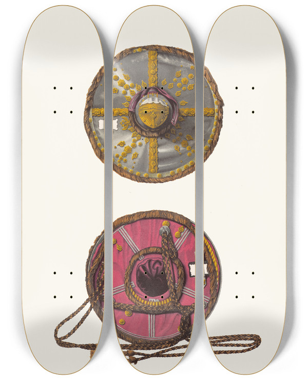 Triptych art skateboard deck of Fedor Grigoryevich Solntsev Torch_2 by Fedor Grigoryevich Solntsev (1801-1892)