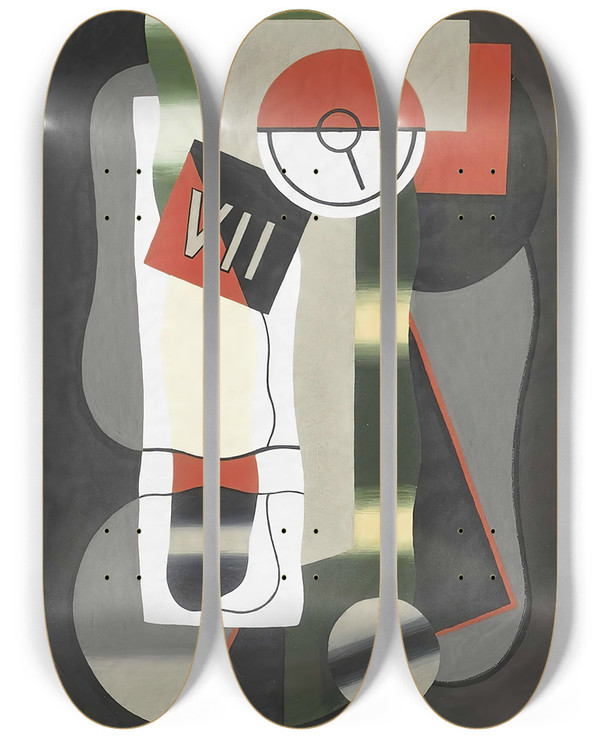 Triptych art skateboard deck of Georges Valmier Time by Georges Valmier (1885-1937)