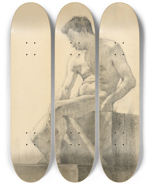 Triptych art skateboard deck of Kos Aranyossy Tdia Sediaceho Mua_1 by kos Aranyossy