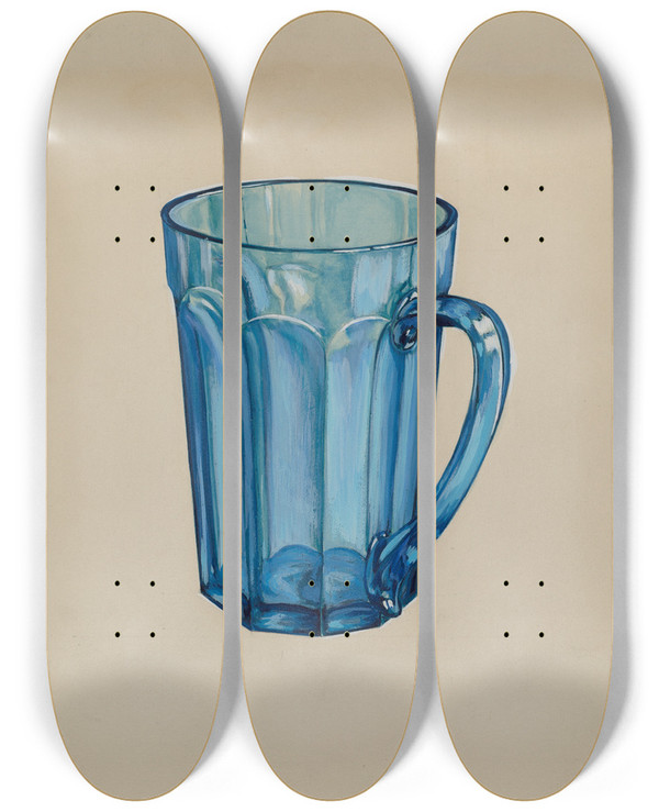 Triptych art skateboard deck of Robert Stewart Blue Beer Mug by Robert Stewart (20-)