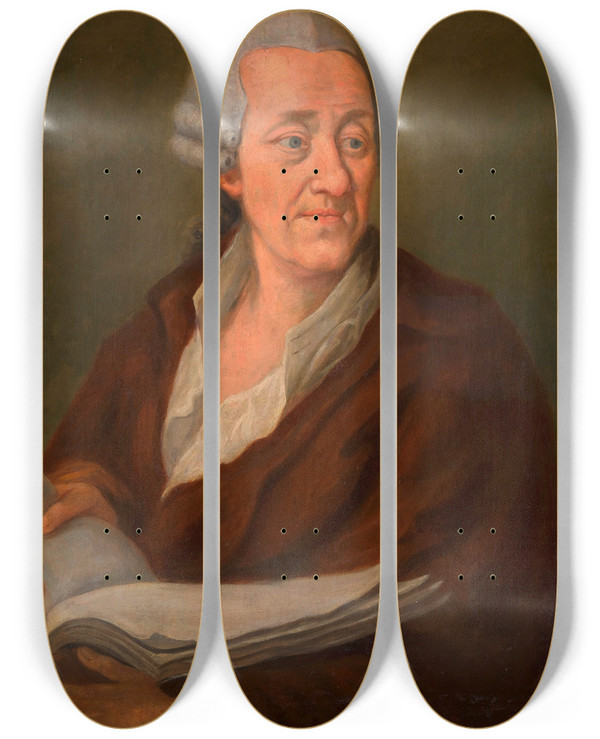 Triptych art skateboard deck of Paul Haubenstricker Martin Johann Schmidt Kremserschmidt by Paul Haubenstricker (1750-1793)