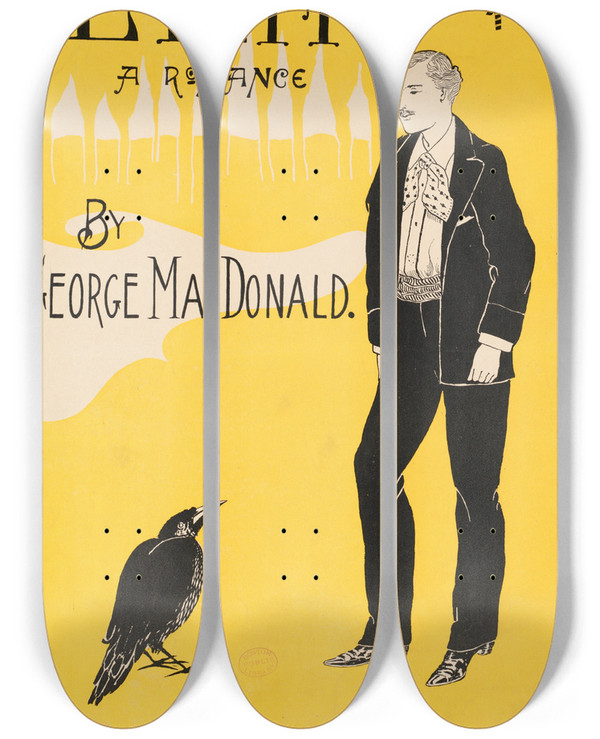 Triptych art skateboard deck of George Frederick Scotsonclark Lilith A Romance By George Macdonald by George Frederick Scotson-Clark (1873-1973)