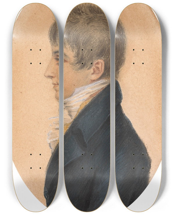 Triptych art skateboard deck of John Smart Lt Charles Kenworthy Smart by John Smart (1741-1811)