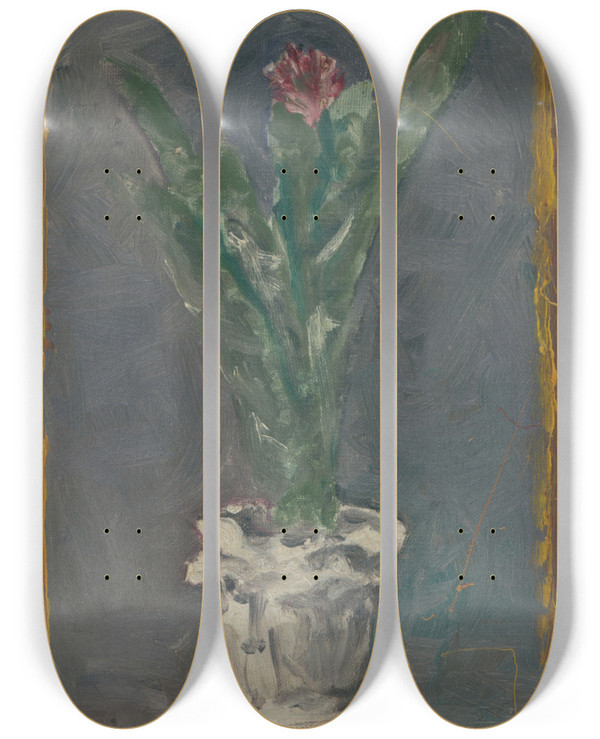 Triptych art skateboard deck of Cyprin Majernk Ztiie by Cyprian Majernik (1909-1945)