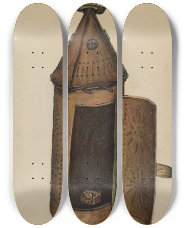 Triptych art skateboard deck of Albert Eyth Lantern_1 by Albert Eyth (20-)