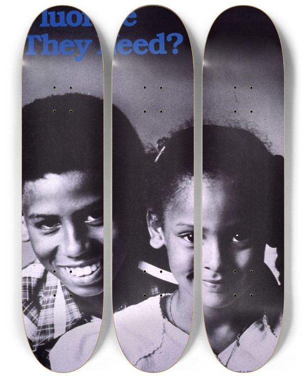 Triptych art skateboard deck of National Caries Program Are Your Children Getting All The Fluoride They Need by National Caries Program (20-)