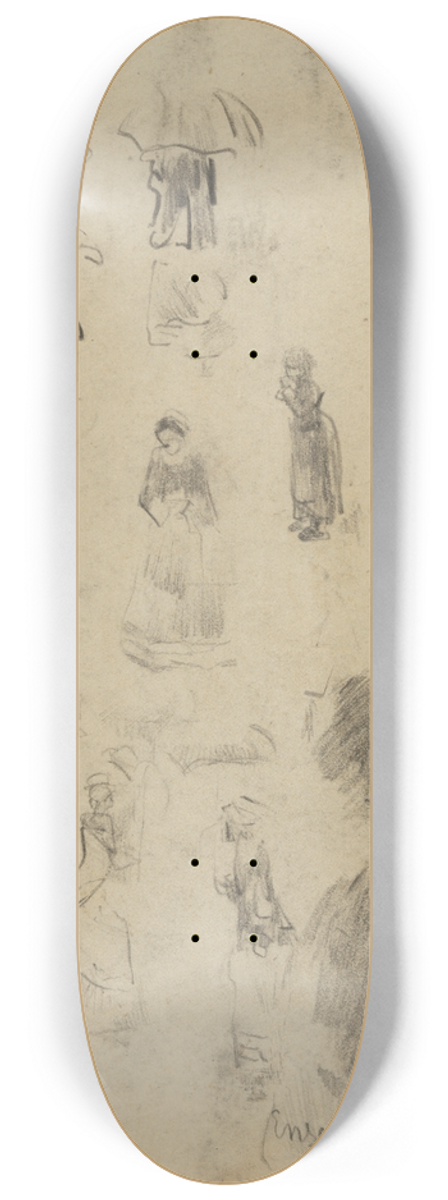 James Ensor - Ensors slapende moeder en figuren 8.25 inch art skate deck