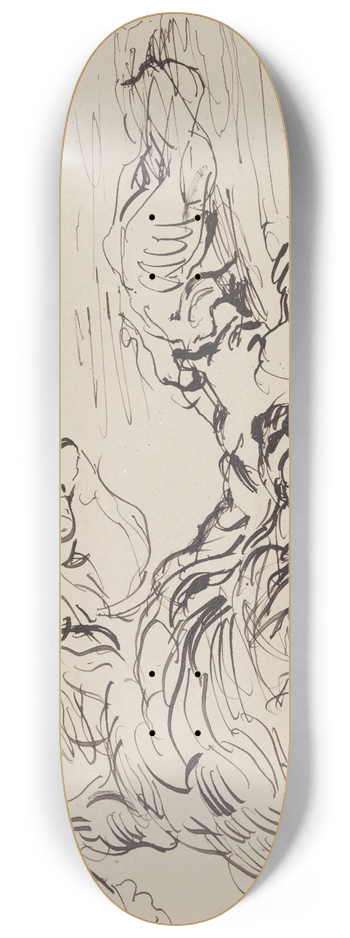 James Ensor - Fallen Arab Horseman with Cavorting Horse 8.25 inch art skate deck
