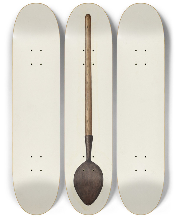 Triptych art skateboard deck of Fred Hassebrock Turpentine Dip Iron by Fred Hassebrock