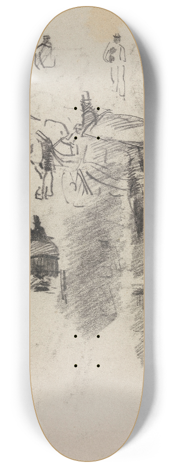 James Ensor - Horses and Silhouettes 8.25 inch art skate deck