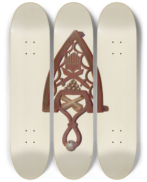 Triptych art skateboard deck of Joseph L Boyd Trivet_1 by Joseph L Boyd (20-)