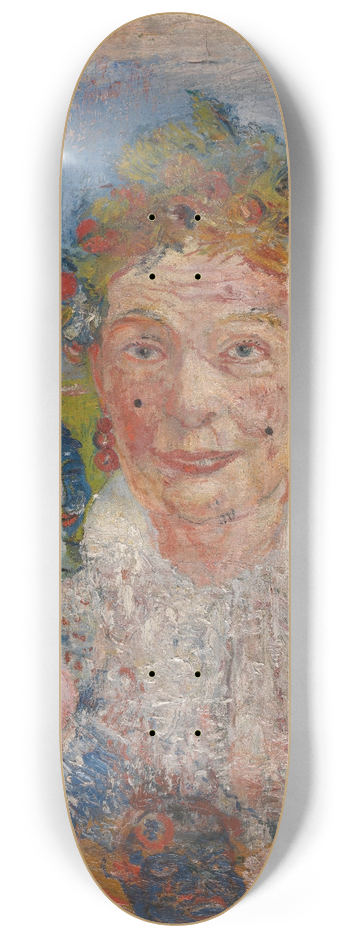 James Ensor - Old Lady with Masks 8.25 inch art skate deck