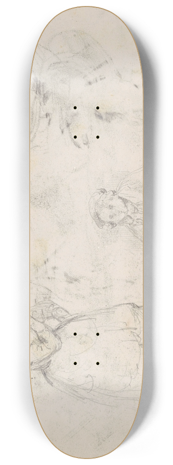 James Ensor - Old Woman and Child 8.25 inch art skate deck