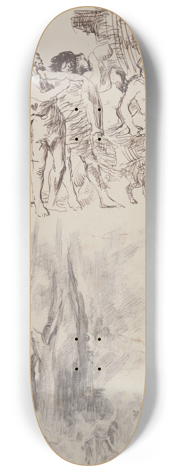 James Ensor - Return of the Bear Hunters in the Stone Age 8.25 inch art skate deck