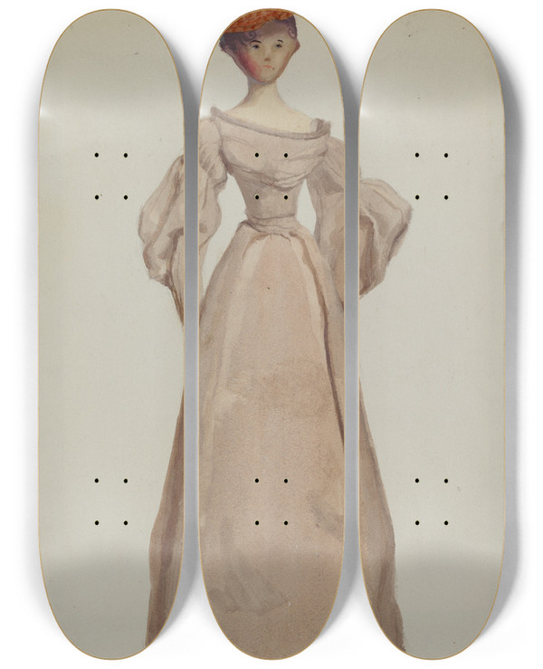 Triptych art skateboard deck of Kapousouz Doll_4 by Kapousouz