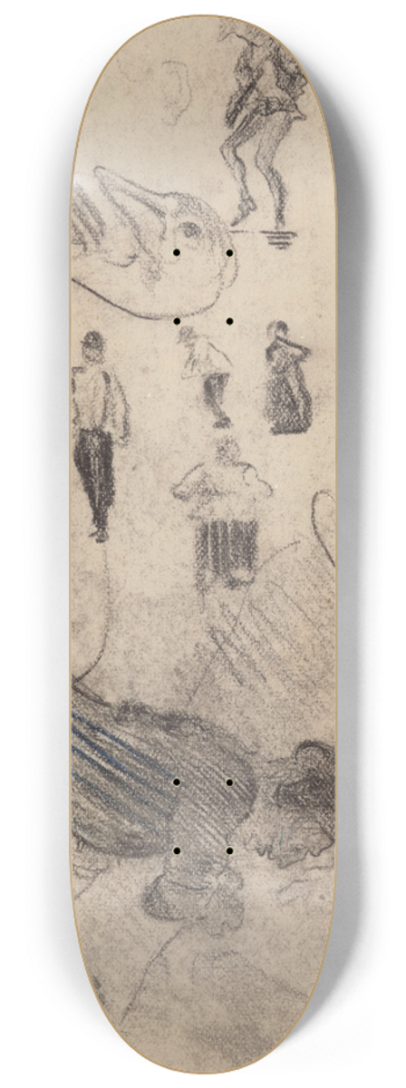 James Ensor - Silhouettes and Grotesque Figures 8.25 inch art skate deck