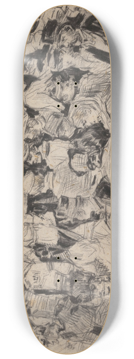 James Ensor - Soldiers and Civilians 8.25 inch art skate deck