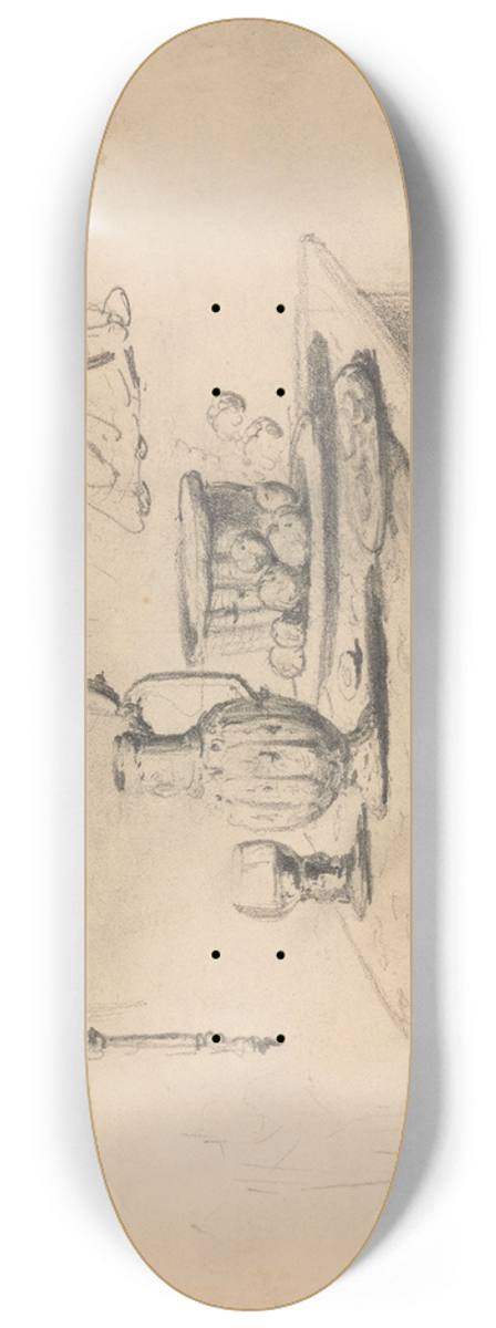 James Ensor - Still Life, Mirror, Seated Figure 8.25 inch art skate deck