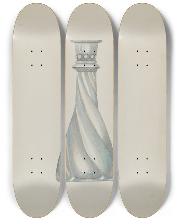Triptych art skateboard deck of Beulah Bradleigh Candlestick_2 by Beulah Bradleigh