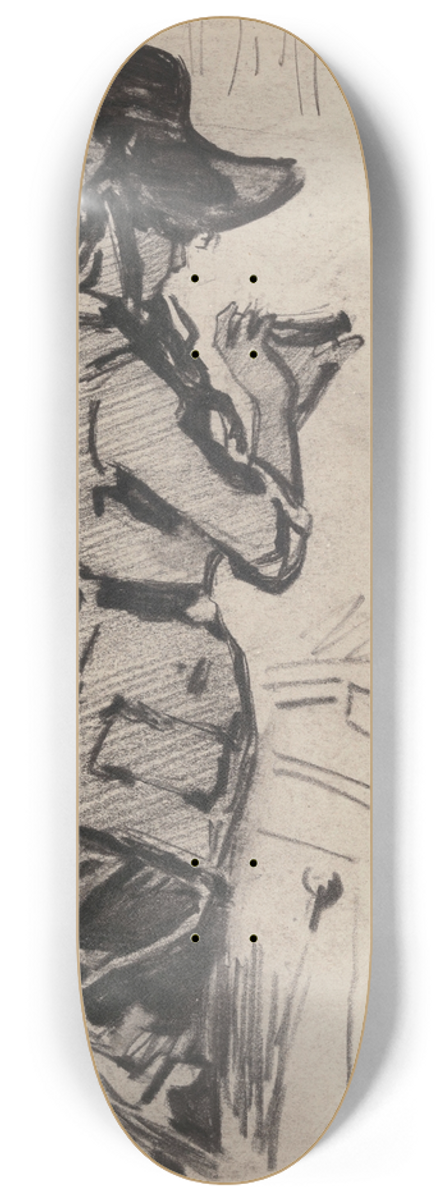 James Ensor - Woman Seen in Profile 8.25 inch art skate deck