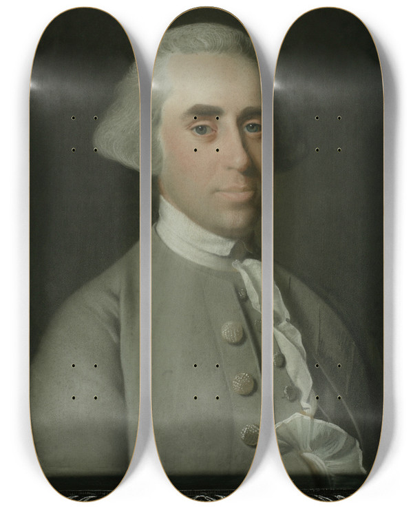 Triptych art skateboard deck of John Singleton Copley Henry Hill by John Singleton Copley (1738-1815)